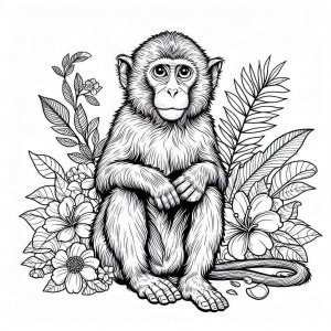 Monkey coloring page - picture 20
