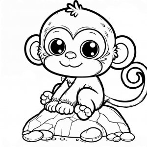 Monkey coloring page - picture 26