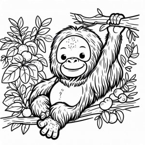 Monkey coloring page - picture 27