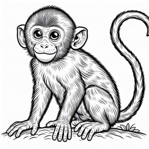 Monkey coloring page - picture 5