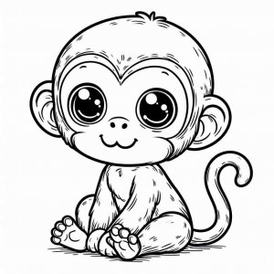 Monkey coloring page - picture 8