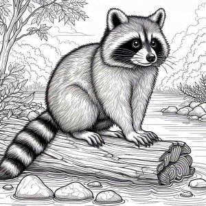 Raccoon coloring page - picture 14