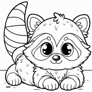 Raccoon coloring page - picture 15