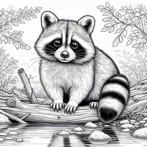 Raccoon coloring page - picture 17