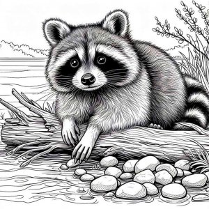 Raccoon coloring page - picture 19