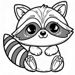 Raccoon coloring page - picture 8