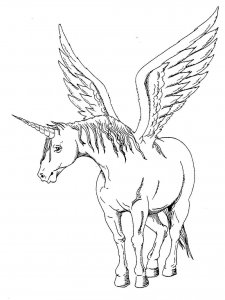 Winged Unicorn coloring page - picture 1
