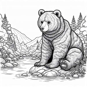 Bear coloring page - picture 17