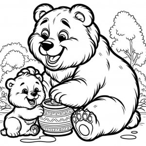 Bear coloring page - picture 26