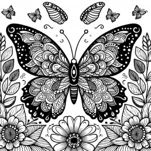 Butterfly coloring page - picture 11