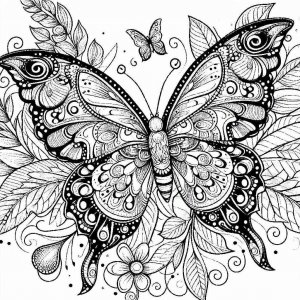 Butterfly coloring page - picture 12