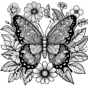 Butterfly coloring page - picture 4