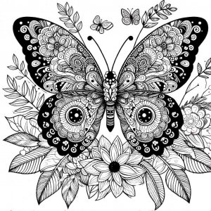 Butterfly coloring page - picture 7