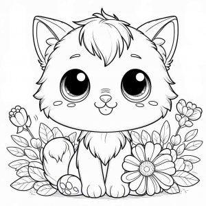 Cat coloring page - picture 15