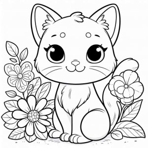Cat coloring page - picture 17