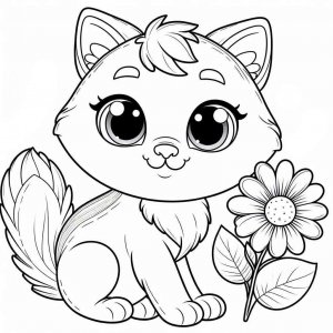 Cat coloring page - picture 18
