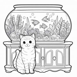 Cat coloring page - picture 29