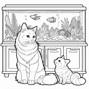 Cat coloring page - picture 3