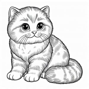 Cat coloring page - picture 4