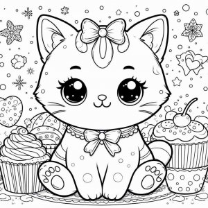 Cat coloring page - picture 44