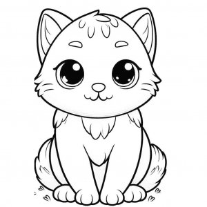 Cat coloring page - picture 5