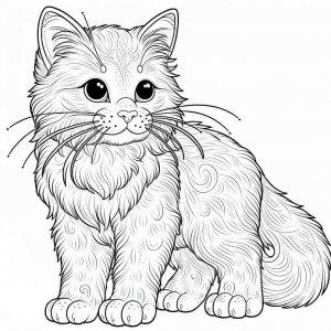 Cat coloring page - picture 52