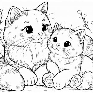 Cat coloring page - picture 56