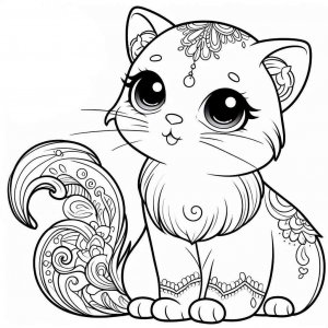 Cat coloring page - picture 58