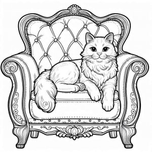 Cat coloring page - picture 7