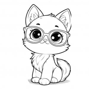 Cat coloring page - picture 8