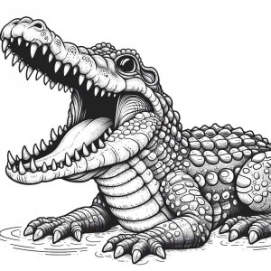 Crocodile coloring page - picture 1