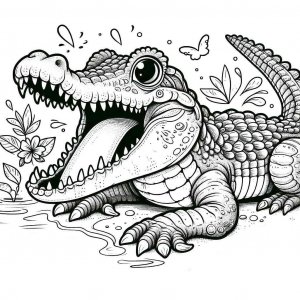 Crocodile coloring page - picture 12