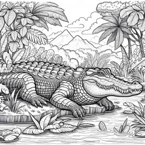 Crocodile coloring page - picture 13