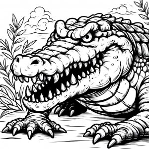 Crocodile coloring page - picture 15