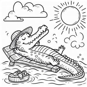 Crocodile coloring page - picture 17