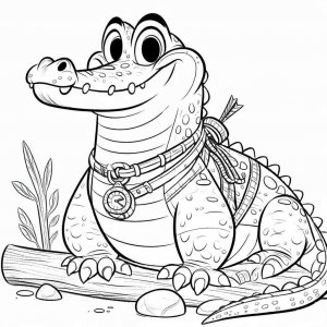 Crocodile coloring page - picture 18