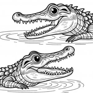 Crocodile coloring page - picture 19