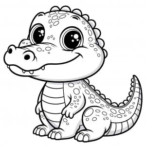 Crocodile coloring page - picture 2