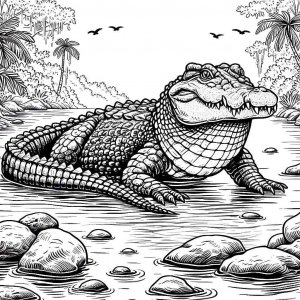 Crocodile coloring page - picture 20