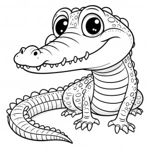 Crocodile coloring page - picture 21