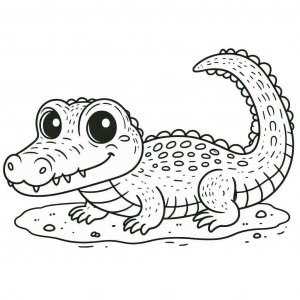 Crocodile coloring page - picture 23