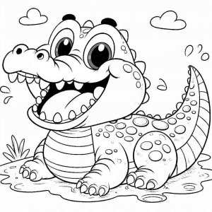 Crocodile coloring page - picture 25