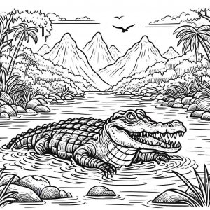 Crocodile coloring page - picture 26