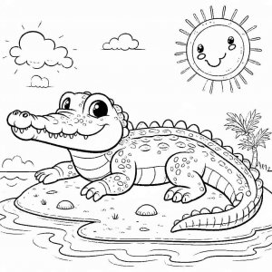 Crocodile coloring page - picture 27