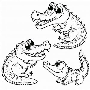 Crocodile coloring page - picture 28