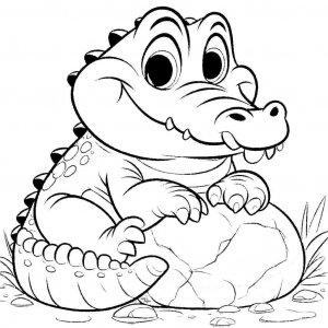 Crocodile coloring page - picture 30