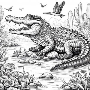 Crocodile coloring page - picture 33
