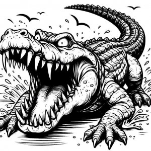 Crocodile coloring page - picture 35