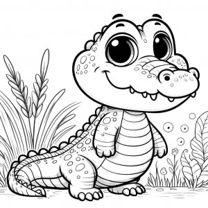 Crocodile coloring page - picture 36