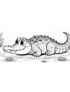 Crocodile coloring page - picture 38